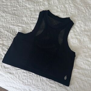Free People - Black Mesh Crop Top
